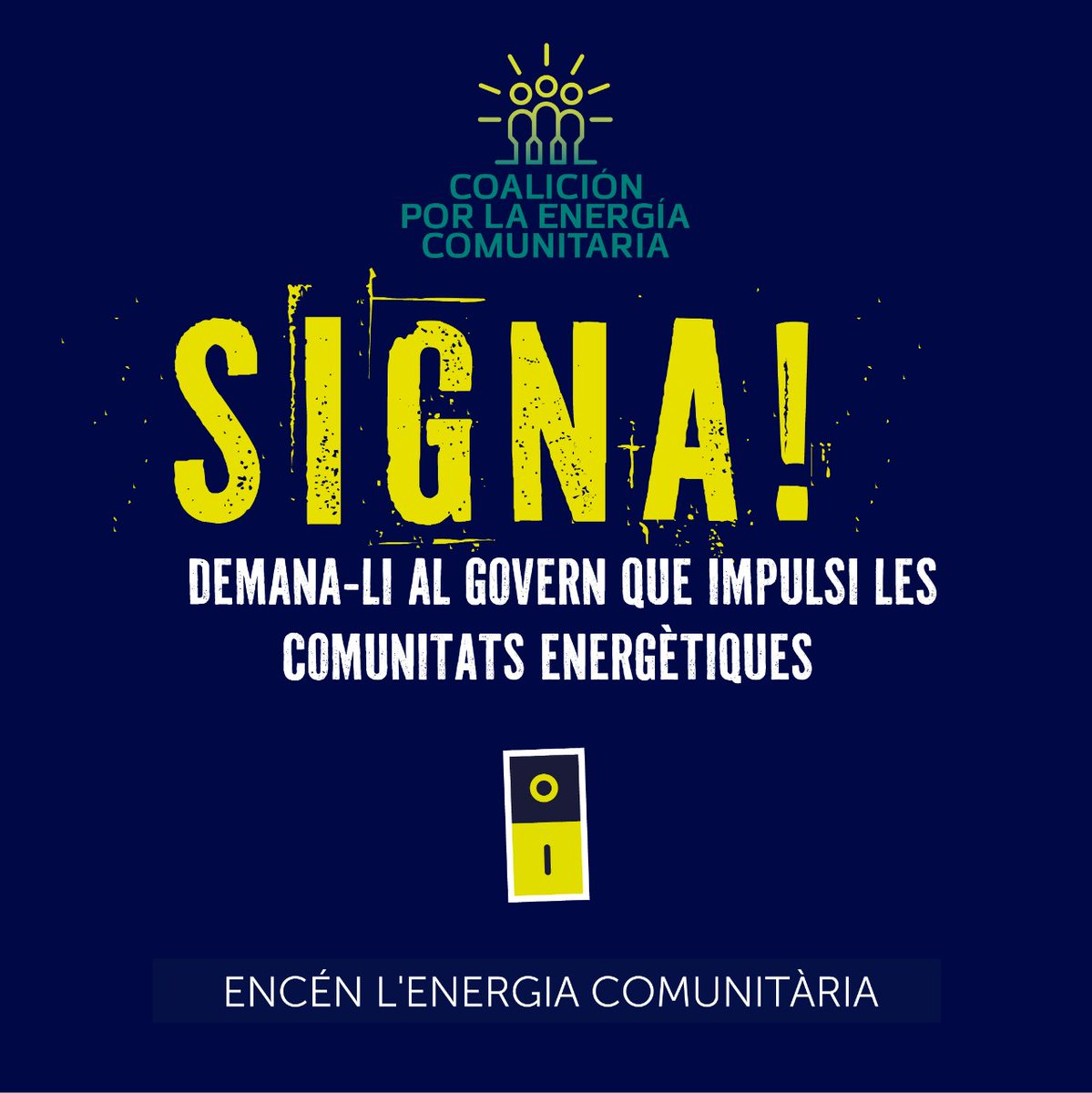 <a href="/SomEnergia/">Som Energia</a> <a href="/ecologistes/">Ecologistes en Acció de Catalunya</a> <a href="/GreenpeaceCAT/">Greenpeace Catalunya</a> <a href="/Ecooo_/">ECOOO (Cuenta inactiva: ahora en BLUESKY)</a> <a href="/CooperaSE/">CooperaSE</a> <a href="/UnionRenovables/">Unión Renovables</a> <a href="/ecologistas/">Ecologistas en Acción</a> <a href="/aeioLuz/">AeioLuz</a> <a href="/SOMSEMALLORCA/">Som Serveis Energètics</a> <a href="/NuModEnergetico/">Plataforma por un Nuevo Modelo Energético</a> <a href="/APE_Cat/">Aliança contra la Pobresa Energètica</a> <a href="/twitt_odg/">ODG</a> <a href="/ESFCatalunya/">Assoc. Internac. d'Enginyeria Sense Fronteres -ESF</a> <a href="/XES_cat/">Xarxa d'Economia Solidària de Catalunya</a> <a href="/acTe_cat/">Assemblea Catalana per la Transició Ecosocial</a> <a href="/redesporelclima/">Redes por el Clima</a> ✍️ Per tot això, des de la #CoaliciónEnergíaComunitaria demanem que t'uneixis a nosaltres per a pressionar al govern central i instar-lo que impulsi les #ComunitatsEnergètiques i les altres formes de #EnergiaComunària.

#EnciendeLaEnergíaComunitaria

SIGNA coalicionenergiacomunitaria.org/enciende-la-en…