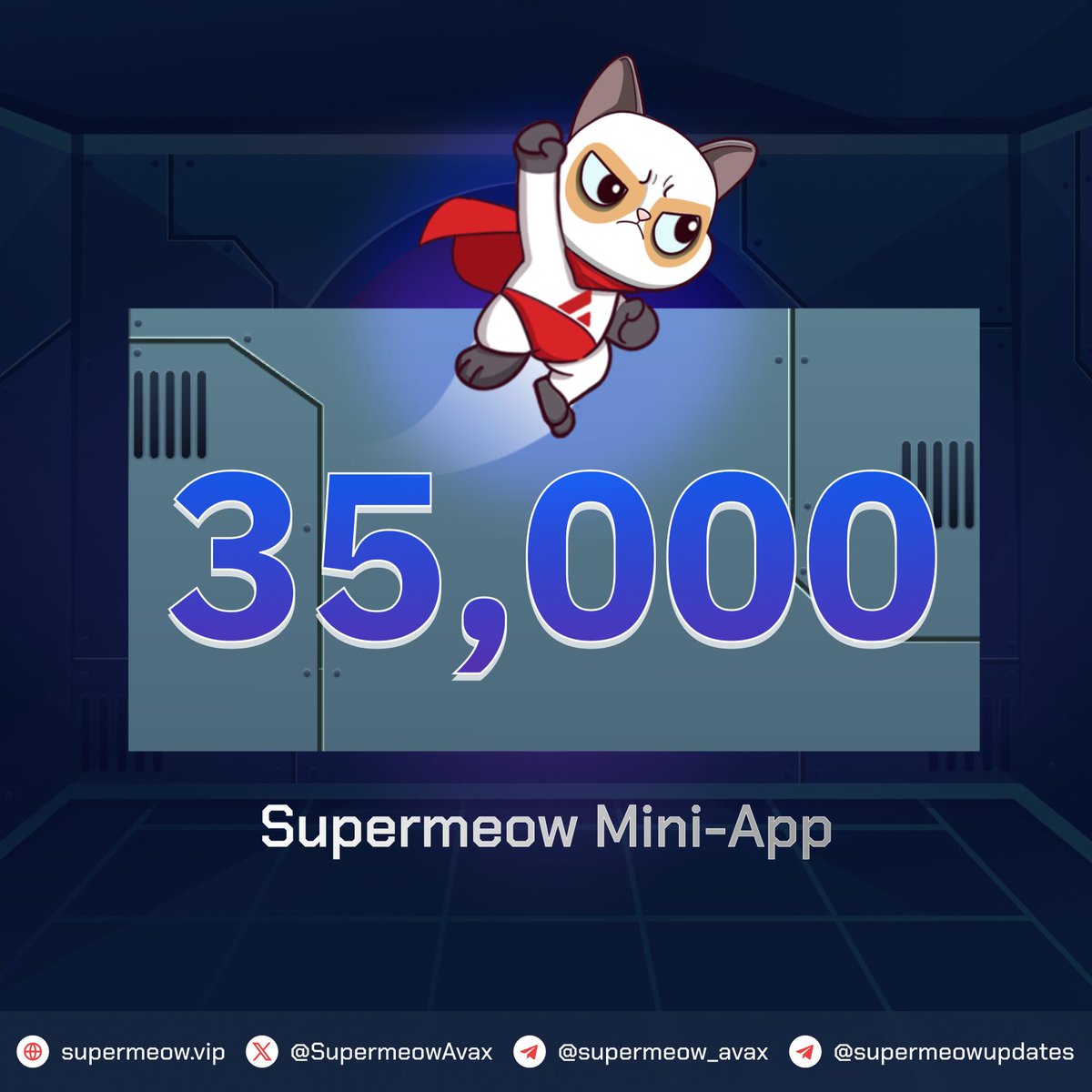 Supermeow whatsssss up 🙀

✈️Thrilled to share that we now have over 35,000 players in the Supermeow Mini-app on Telegram! 🎊 Huge thanks to our amazing community. 

❤️‍🔥 We want all your cool frens to be Meoww, so let's share &amp; keep the fun rolling: t.me/supermeow_vip_…

Stay