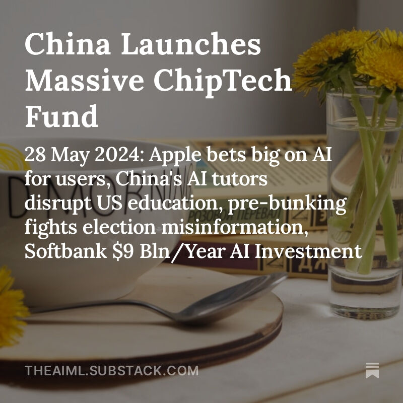 HelloAIML's tweet photo. $47.5B Chip Fund
OpenAI AI Strategy
AI Tutors Shake US Ed
'Prebunking' Fights Misinfo
💰Deals: Hyperleap, EnCharge, xAI, AbleCredit, EcoRatings, Flam
🔥SoftBank $9B AI Bets
Google Fixes Weird AI
🇪🇺ChatGPT Privacy Probe
Read: https://t.co/srRCVI91Bg
#AI #Election #tech #business https://t.co/NMlSd2TaH0
