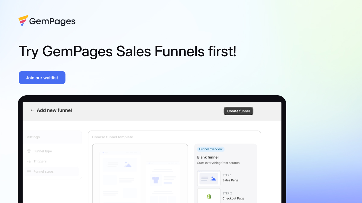 gempages's tweet image. 🎉New Release: Higher Conversions &amp;amp; Revenue with GemPages Sales Funnels

📌Install #GemPages to join the waitlist and get early access to our latest feature: bit.ly/appstore-Gempa…  

➡️Read more about GemPages #SalesFunnels: bit.ly/gempages-sales…