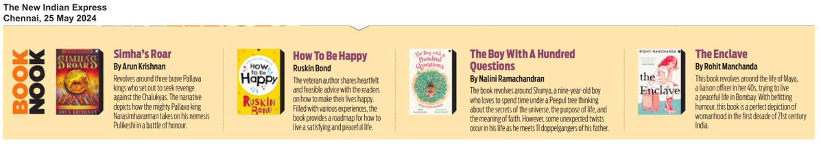 Delighted to spot four of our brand-new books in the @NewIndianXpress reading recommendations list! Which of these books are you reading this week? #READWithHarperCollins