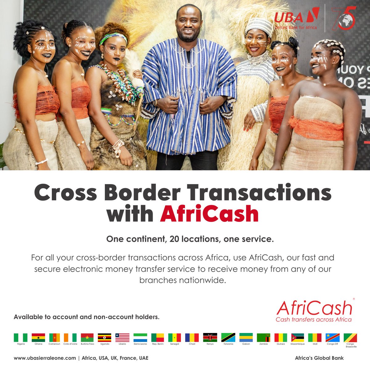 Effortlessly transfer funds with AfriCash. Accessible across the 20 African countries where UBA operates, ensuring fast and smooth transactions. 

#AfriCash #MoneyTransfer #AfricasGlobalBank
