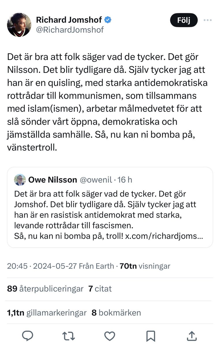 HelenaBacklund's tweet image. Det är så ovärdigt att vi har en ordförande för justitieutskottet som uttrycker sig på det här sättet.