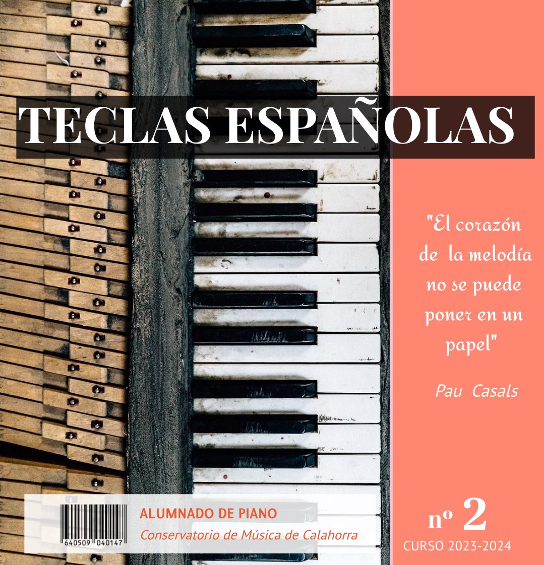 👏👏👏👏👏👏👏👏👏👏👏

Durante el curso 2023-2024 el alumnado de los profesores: Marina Gil, Joaquín Sastre y Desiré Glera han creado TECLAS ESPAÑOLAS revista digital sobre la música española desde el barroco hasta la actualidad.
🎉🎉🎉🎉🎉🎉🎉🎉🎉🎉🎉
view.genially.com/65fef756002ef5…