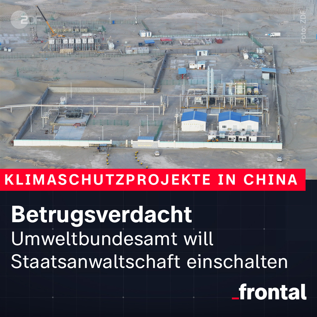 Die #Mineralölindustrie hat ihre gesetzlichen #Klimaschutz-Auflagen offenbar mit vorgetäuschten #CO2-Projekten in #China erfüllt - zertifiziert von deutschen Prüfinstituten, genehmigt vom @Umweltbundesamt. Das zeigen #ZDFfrontal-Recherchen.
Dazu @zdfheute: zdf.de/nachrichten/wi…