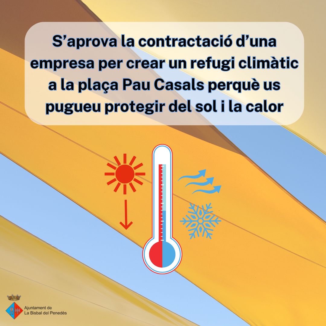 MEDI AMBIENT | ⛱️La plaça Pau Casals tindrà un refugi climàtic per protegir-se del sol i de la calor.
ℹ️bisbalpenedes.com/web/2024/05/28…
#MediAmbientBisbalPenedès #LaBisbalDelPenedès #BaixPenedès #Penedès