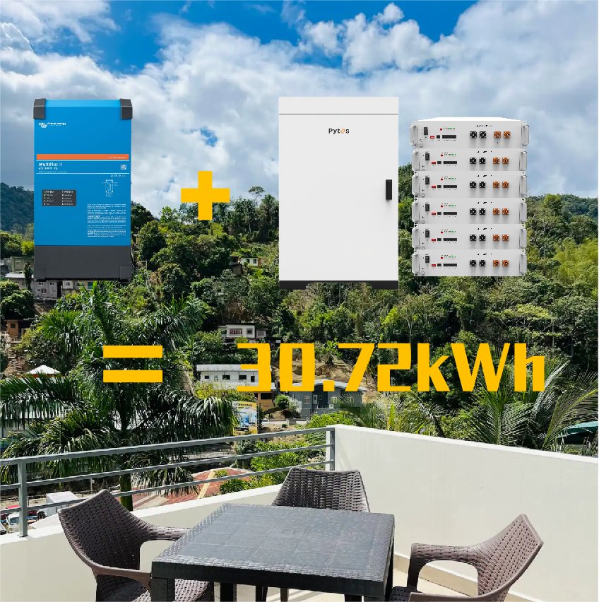 🌟Powering #Trinidad: Pytes Battery Cabinets
Exciting Installation Case in Trinidad! Pytes is proud to present our state-of-the-art battery cabinets in action, ensuring seamless power for homes.
📦Classic Setup:
6 EBOX48100R Batteries (#UL9540 Certified) 
#Victron 5kWh Inverter
