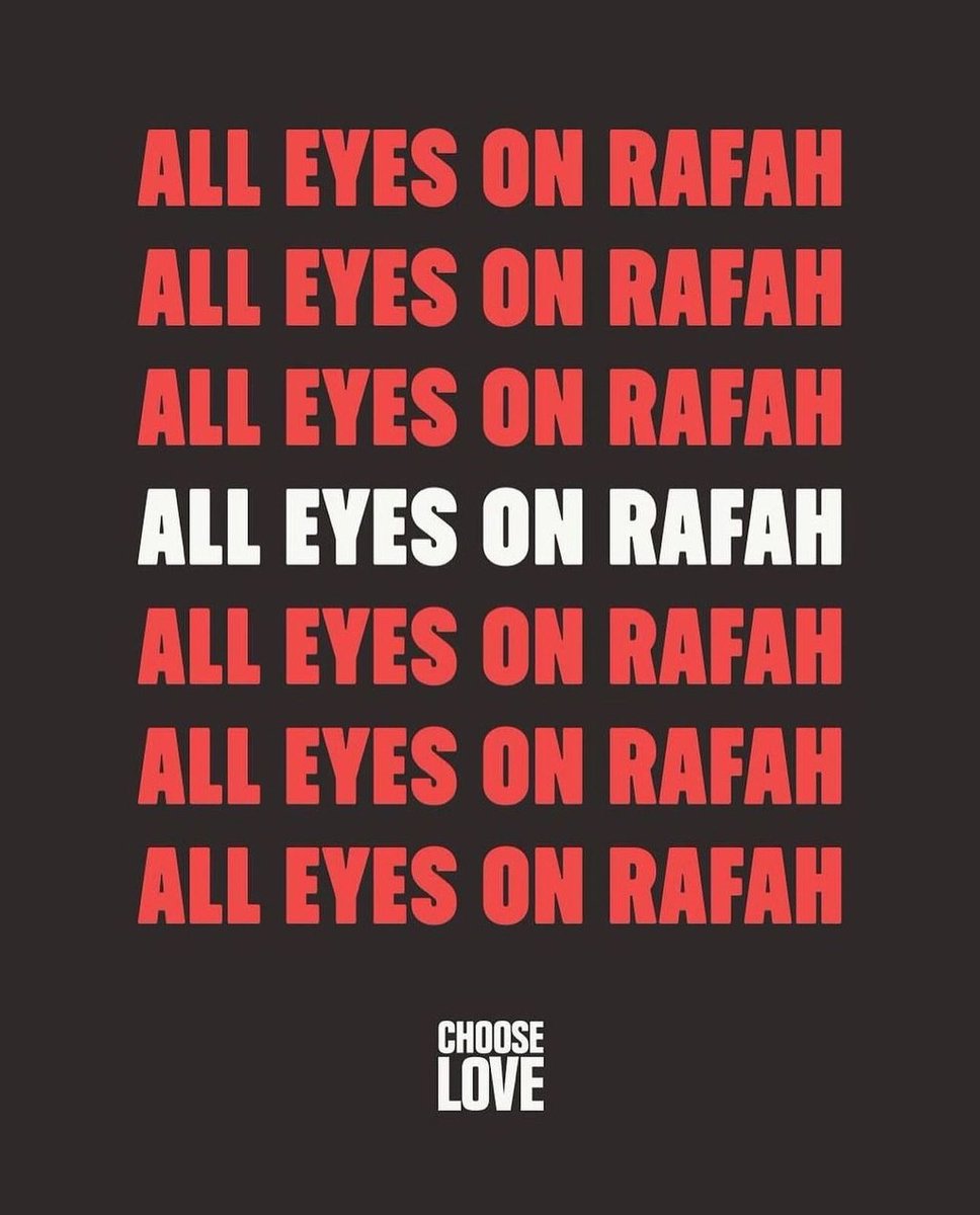 ALL EYES ON RAFAH ❤️
ALL EYES ON GAZA ✨
ALL EYES ON PALESTINE 🇵🇸