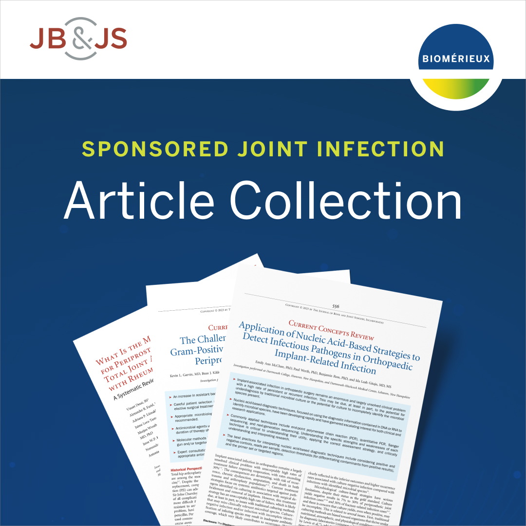 Download the free sponsored JBJS joint infection collection. Just fill out this short form and access the articles today. bit.ly/3WytHvS
