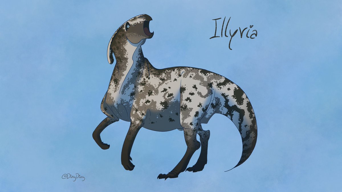 DingDing__B's tweet photo. Fullbody of a parasaurolophus character named Illyria 🦕💙
Part 1 of an art trade with @/Pumaki on ig💙

*
*
*
#dinoart #art #digitalart #fullbody #artwork #digitalillustration #digitalpainting #drawing  #dinosaur #paleoart #parasaurolophus https://t.co/d77IIxt2zj