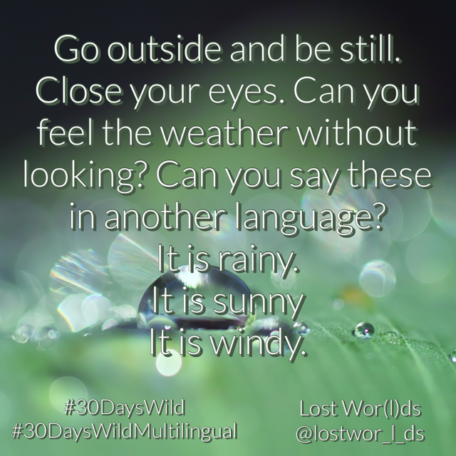 LostWor_l_ds's tweet photo. Can you feel the weather without looking? Can you say it in multiple languages? Can you learn from each other? Tag us in your efforts - let's make a multilingual weather map :) #30DaysWild #30DaysWildMultilingual @TeachPrimary @GuardianTeach https://t.co/qAGXjxMaiA