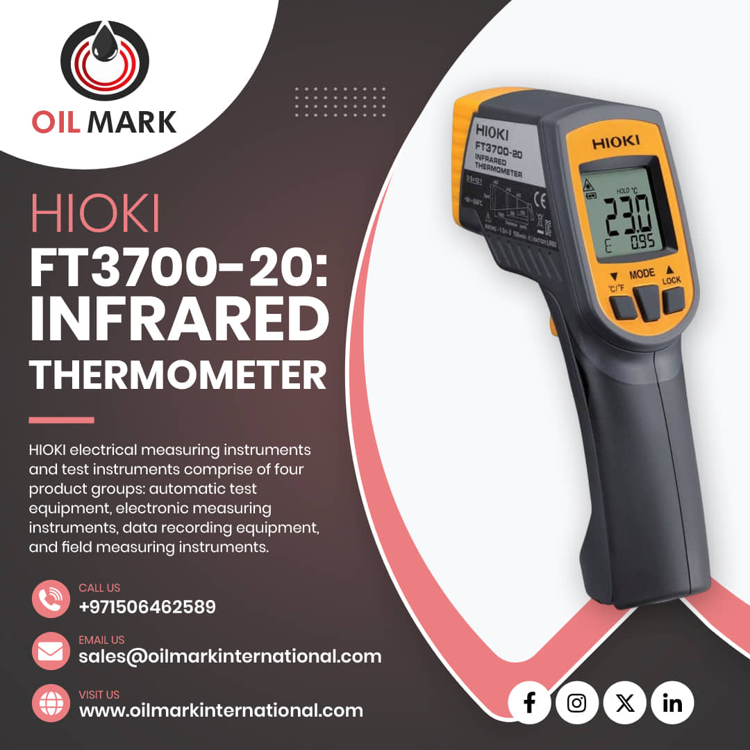OilmarkInt's tweet image. Infrared Thermometer

HIOKI electrical measuring instruments are used in a different range of industries and fields, from service or maintenance and inspection of electrical work and equipment.

oilmarkinternational.com/HIOKI-Test-Ins…

#electricalmeasuringinstruments #testinstruments #solarpower