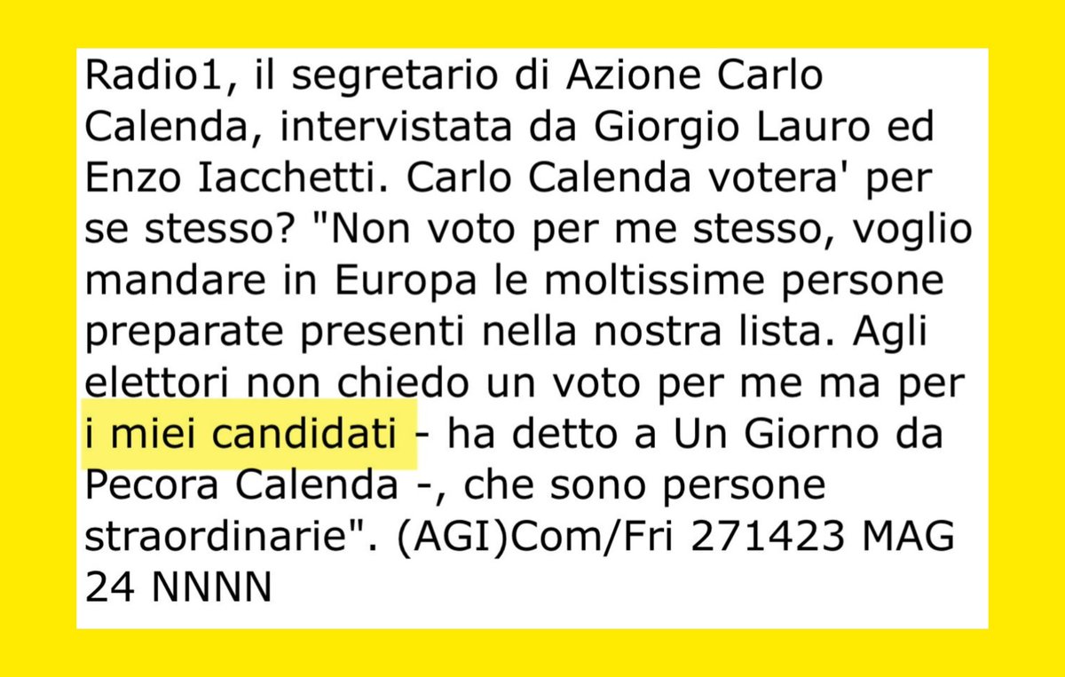 Basterebbe la frase 'i miei #candidati' per far venire i brividi ad ogni #popolare, #socialista o #liberale italiano ed evitare di votare liste che un leader qualsiasi devinisce di sua 'proprietà'. C'è un'alternativa? Si, votare la lista Stati Uniti d'Europa! #europee2024