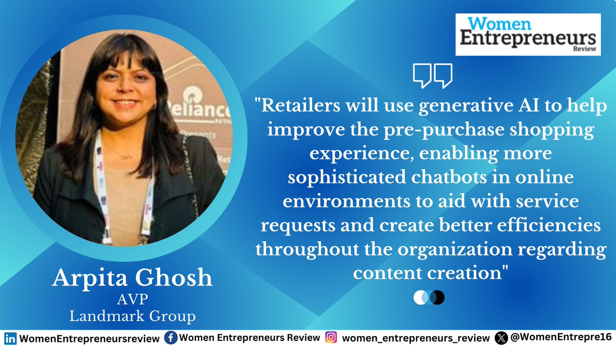 GlobalWomanLdr's tweet photo. sustainability, flexibility, and profitability while enhancing in-store experiences through IoT and advanced tech.
Read More: https://t.co/3qhucgrokI
#FutureofRetail #IntegrationofTechnology #ResilienceandAdaptability #generativeAI https://t.co/hL9KguDcmz