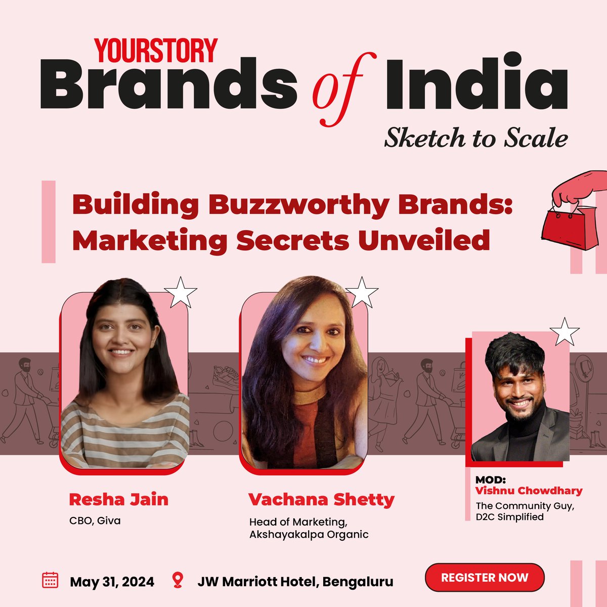 🔍 Ready to discover the secrets behind building buzzworthy brands? Join us at #BrandsOfIndia 2024 for an exclusive panel discussion: 'Building Buzzworthy Brands: Marketing Secrets Unveiled.'

Get insights into:
✨ Influencer marketing
🚀 Performance advertising
📖 Brand