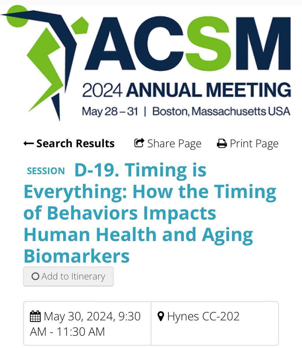 hsdash's tweet photo. Attending @ACSMNews #ACAM24?
Join us at our session: Timing is
Everything: How the Timing of Behaviors Impacts Human Health and Aging
Biomarkers
📅 May 30th
🕘 9:30am
@JBroussard_CSU @PengLiBME Rebecca Rosenberg https://t.co/IXZyKLK8XM