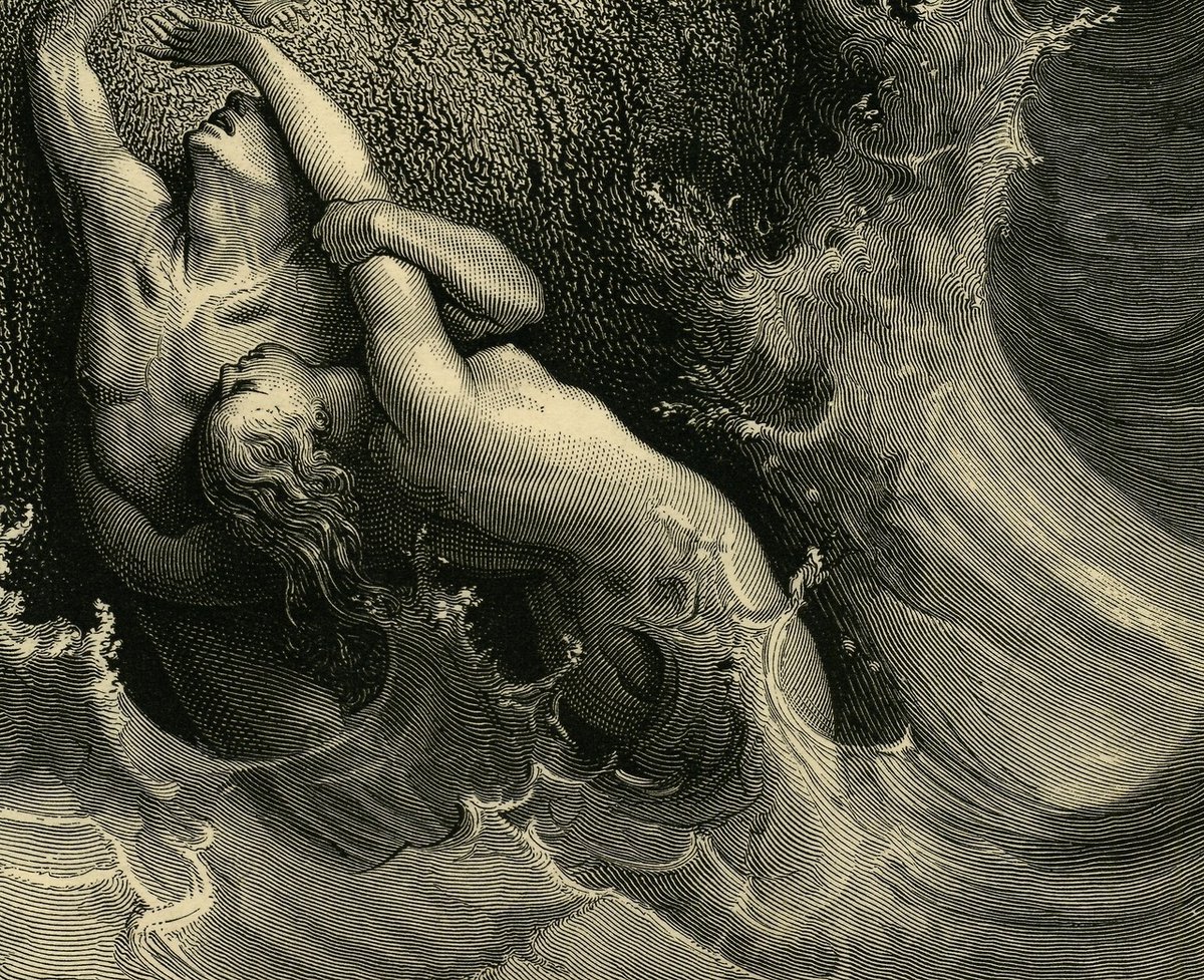 The Deluge' (detail) by Gustave Dore, 1886