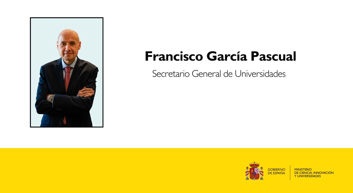 ✅El Gobierno ha aprobado hoy en #CMin el nombramiento de Francisco García Pascual como nuevo secretario general de Universidades de @CienciaGob. 🔗ciencia.gob.es/Noticias/2024/…