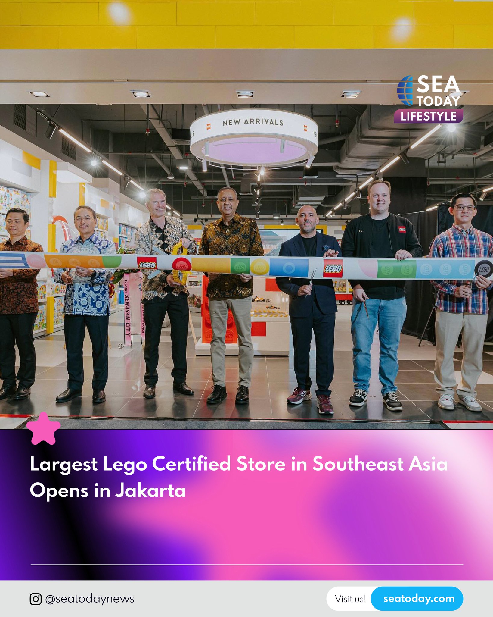 SEA Today News on X The LEGO Group has officially opened its newest and largest store in Southeast Asia that is located in Senayan City Jakarta. The 265 square meter toy store not only