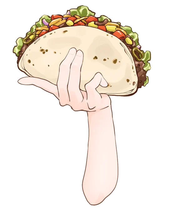 具材たっぷりの、ホットドッグ&タコスが食べられるイラスト素材です(ご使用の際は、リポスト or フォロー頂けましたら嬉しいです)#しぐたそざい#しぐれのキッチン 