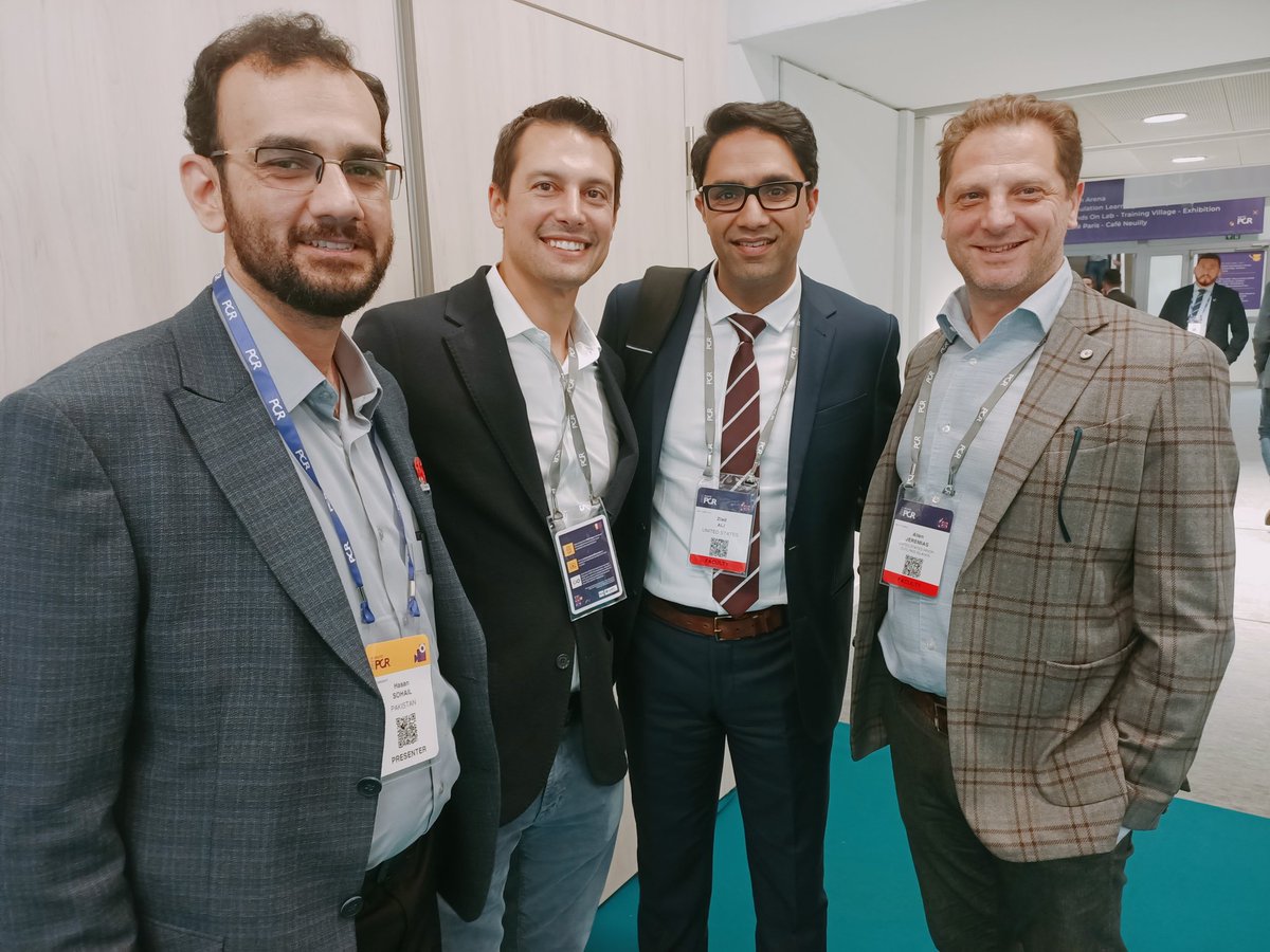 Hanging out with the @OPCILive gang #EuroPCR @ziadalinyc @ESHLOF @DrAllenJ. Hopefully an OPCI course for Pakistan soon too 🙏