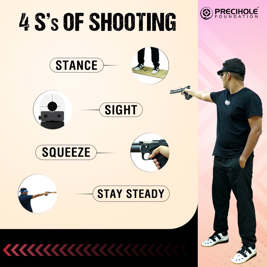 Keep these in mind to hone your skills and hit the mark every time! Call us at 8422840030📞☎️ *WE ARE CLOSED ON FRIDAY. . #preciholefoundation #shooting #trainingcentre #shootingacademy #shootingcentre #shootingcoach #indiansports #shootingrange #indoorshootingrange