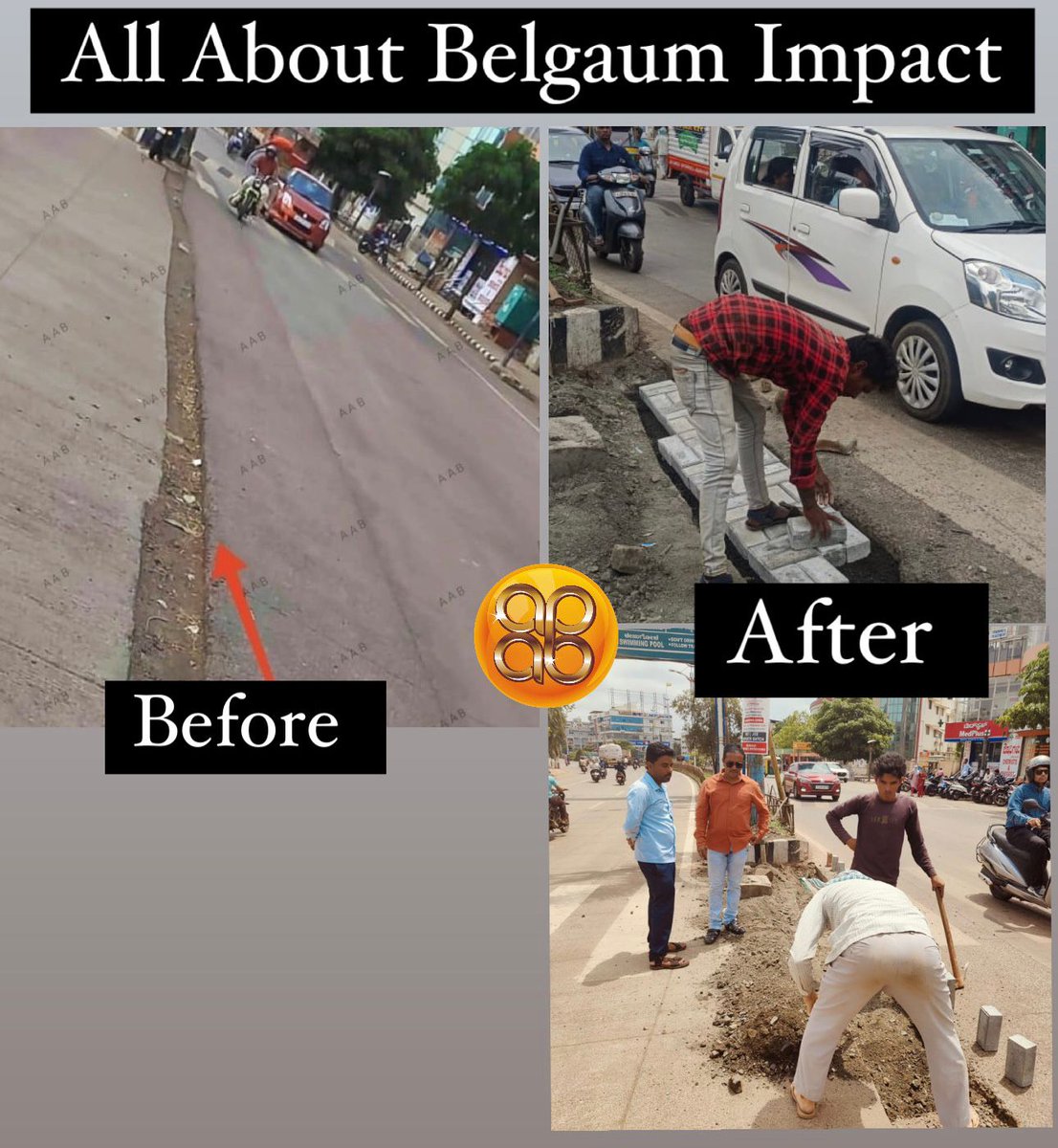 PWD has taken up the repair work and filled up the gap. Thanks to Belagavi smart city Ltd for forwarding the complaint to the PWD