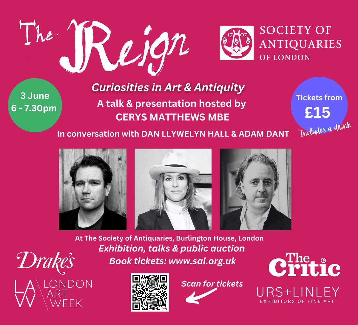 There's still time to grab your tickets for our exhibition Q&A next Monday, chaired by @cerysmatthews! Get yours now -> sal.org.uk/event/reign-qa/