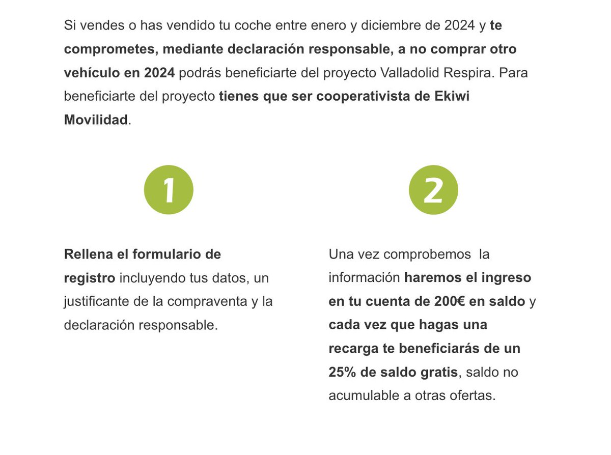 ekiwimovilidad's tweet photo. En https://t.co/yE6PwIDna7 tienes toda la info sobre cómo participar en el proyecto y sus beneficios

#descarbonizaciónValladolid #IDEVA #ekiwimovilidad #ValladolidRespira

Entidad beneficiaria de las subvenciones para proyectos de descarbonización - Misión Valladolid https://t.co/r5XsApcPwx