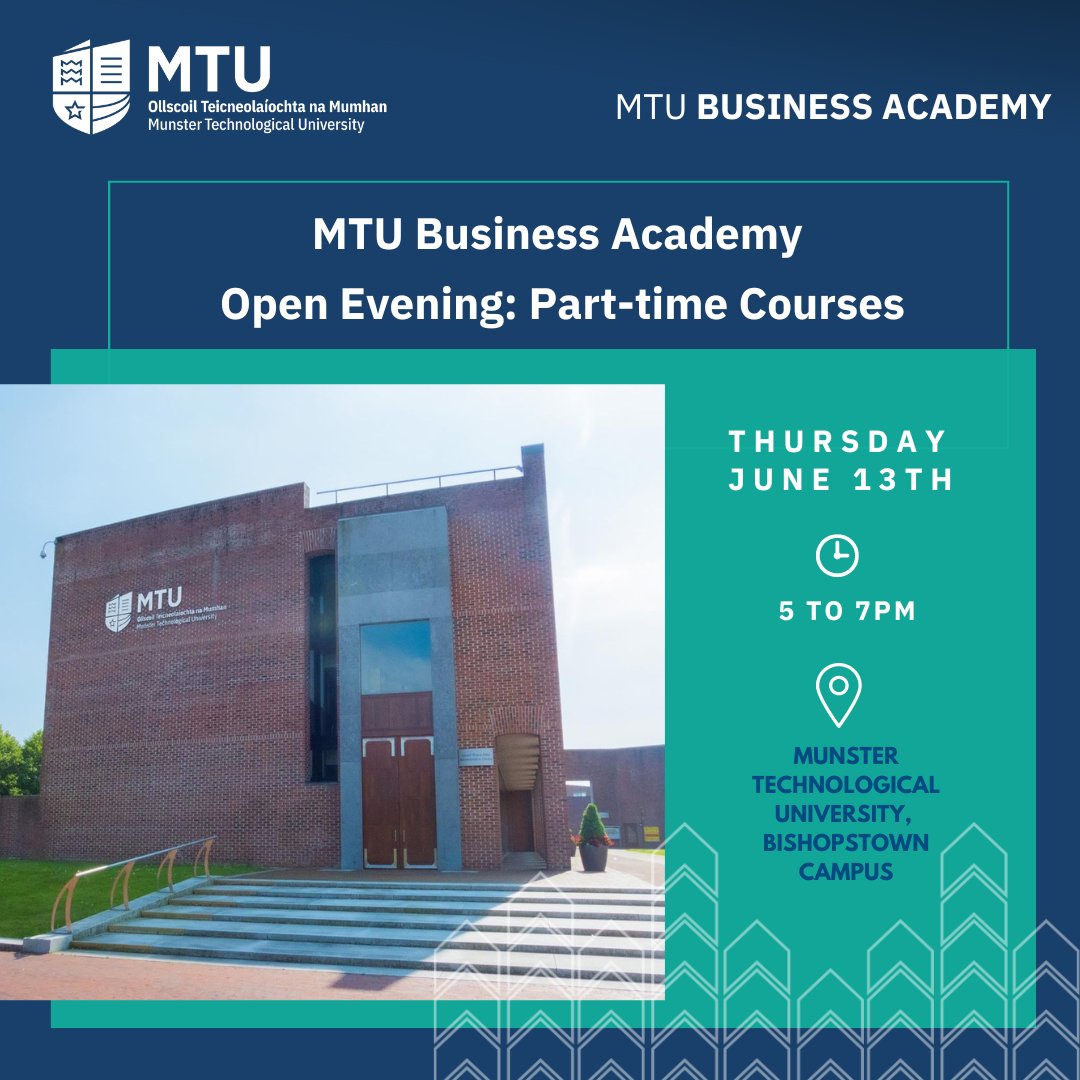 Join us for the @MTUBusAcademy Open Evening. Whether you're looking to upskill, reskill, or explore new career avenues, our carefully curated programmes and expert faculty will guide you.

Register Now at go.mtu.ie/3wSjAI0

#CareerGrowth  #ProfessionalDevelopment