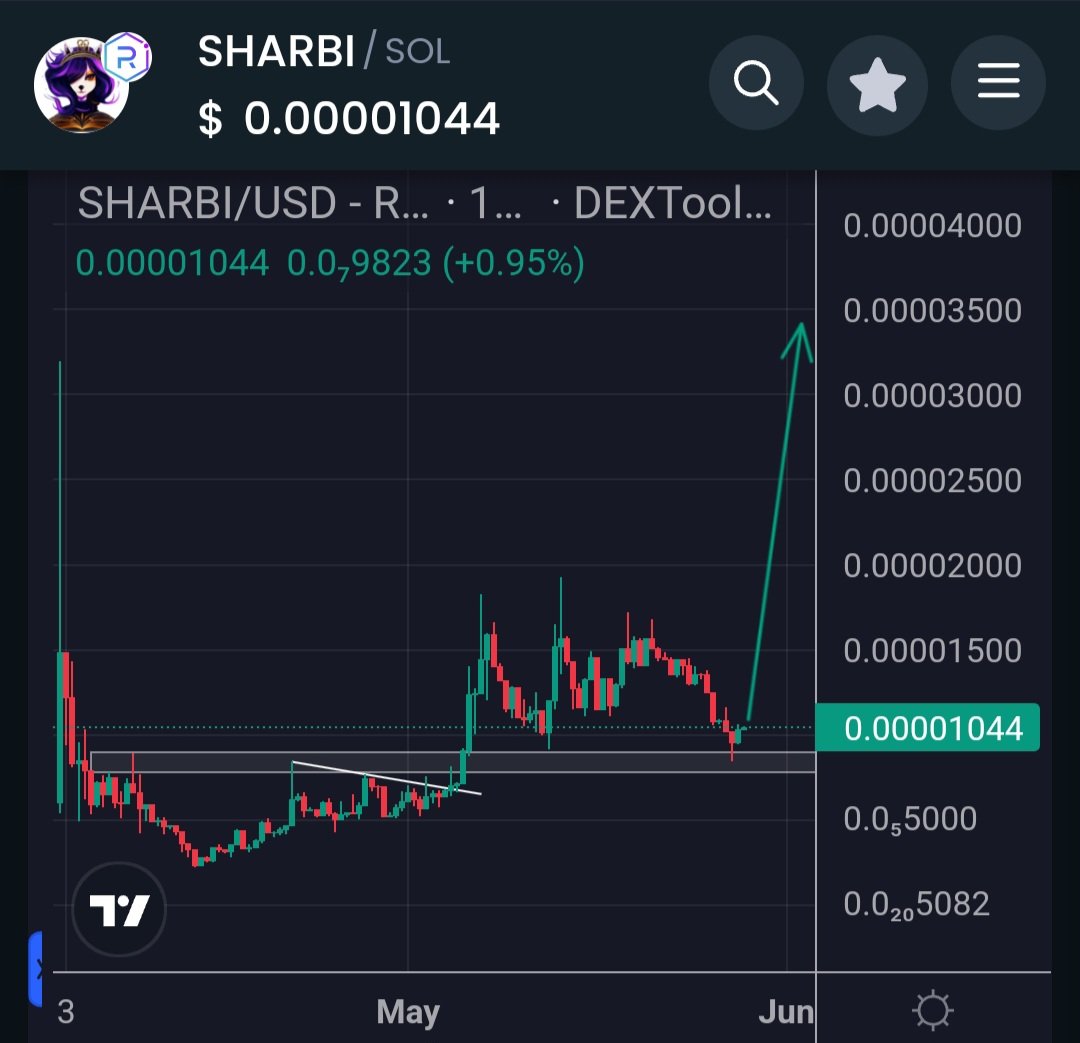 $Sharbi | @SharbiToken is back at support level. This could be a good entry level for those who want to evaluate! dextools.io/app/en/solana/…