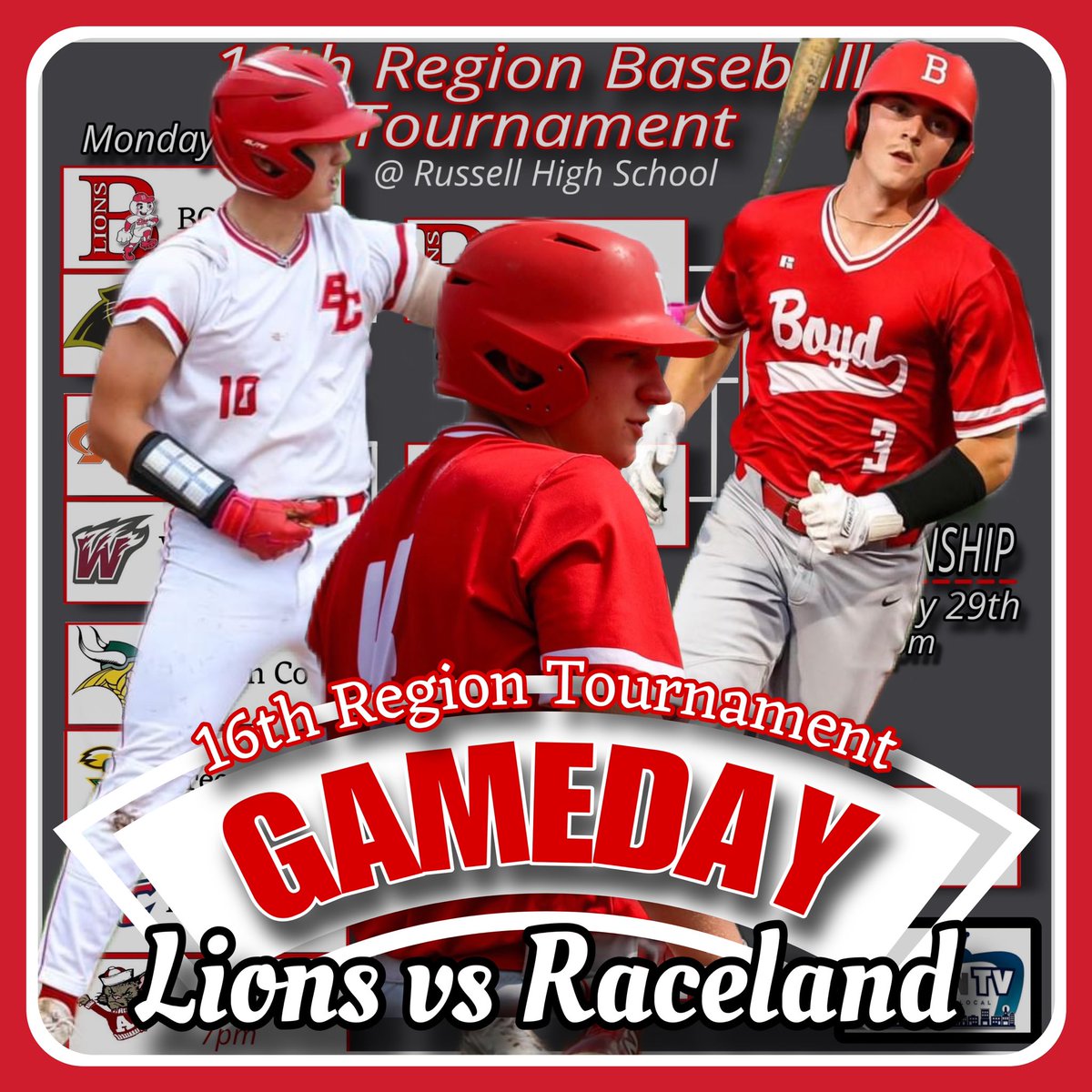 Regional Semi's tonight against Raceland at Russell High School. Should be a great game between a couple of the hottest programs the last couple years. Come out and support your ⚾️ Lions this evening. First pitch at 5:30