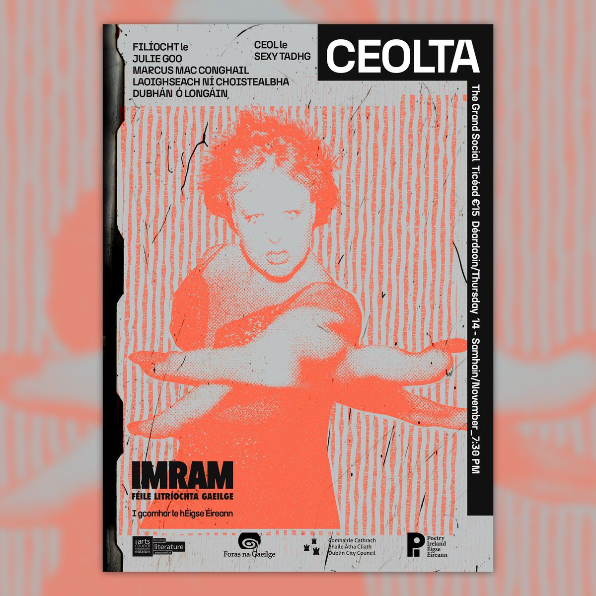 We are delighted to be supporting CEOLTA! Presented by @ImramFeile 14 Samhain ⏰7.30pm 18+ @thegrandsocial 🎟️ fixr.co/event/ceolta-t… IMRAM i láthair: CEOL le @sexytadhg, FILÍOCHT le JULIE GOO, @MainneNa, @LNiChoistealbha & DUBHÁN Ó LONGÁIN