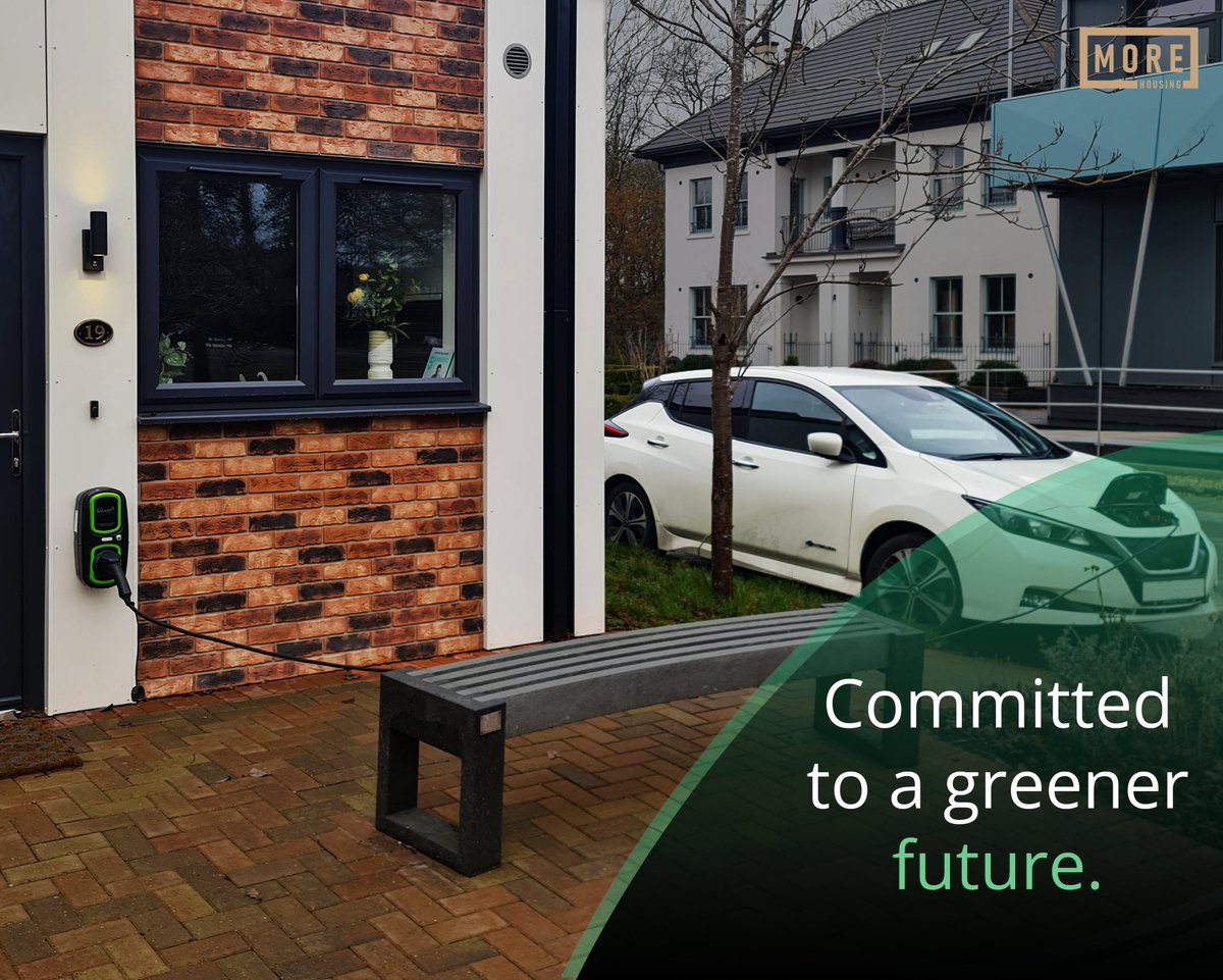 MORE Housing homes come with built-in EV chargers. One of many steps taken towards a net-zero future. ✅ 

#morehousing #netzero #evcharger #greenenergy #greentech