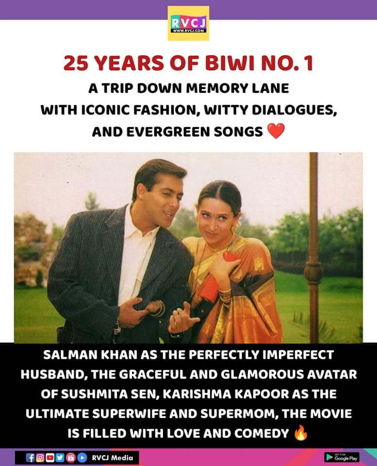 25 years of Biwi No. 1
@BeingSalmanKhan
#biwino1 #salmankhan #karismakapoor