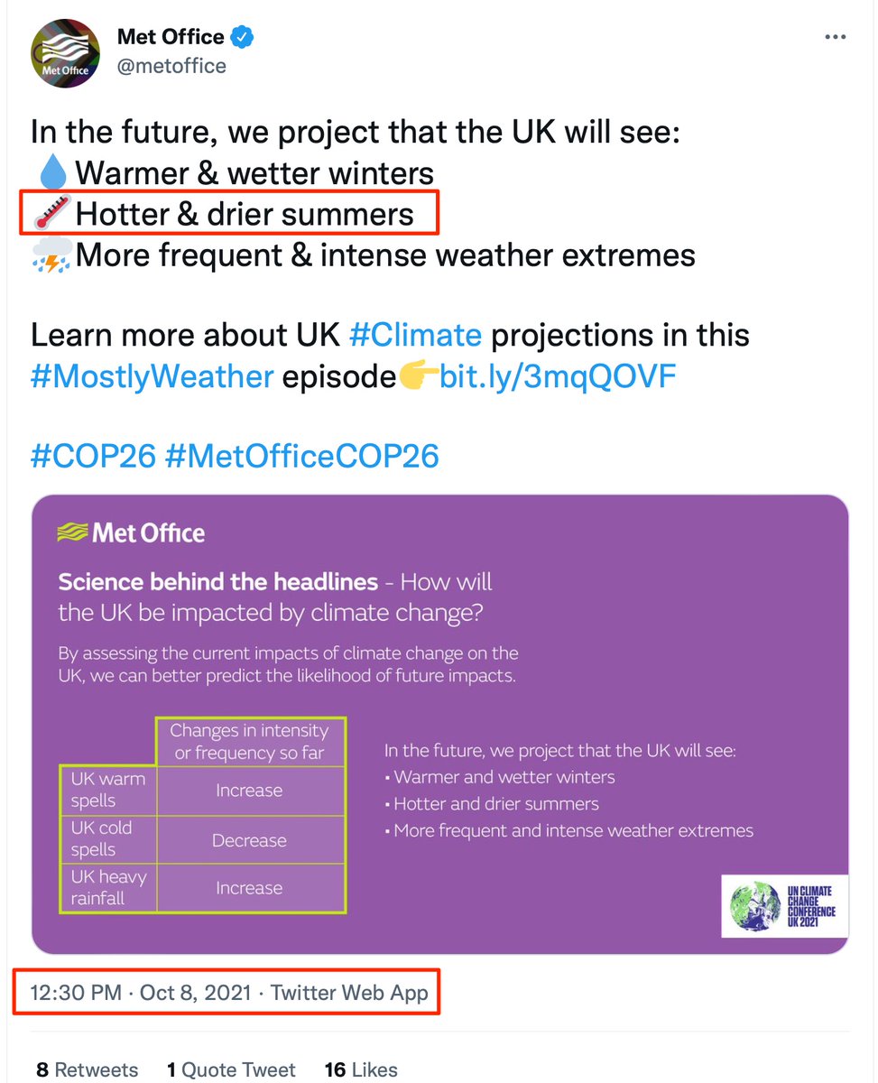 Bloody 'climate change'. 'Met Office 'warns the Government of 50 days of rain in just three months' as Britain braces for one of the wettest summers on record' Just 3 years ago @metoffice was warning about 'Hotter & drier' summers.