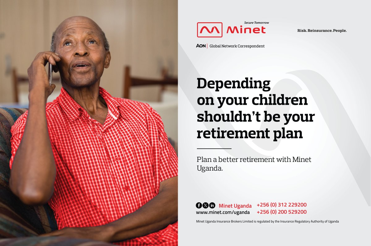 Minet Uganda - Depending on your children should not be your retirement plan. Plan a better retirement with us. RSVP: +256-312-229-200 or +256-200-529-200 Or send us an email at info@minet.co.ug #MinetUganda
