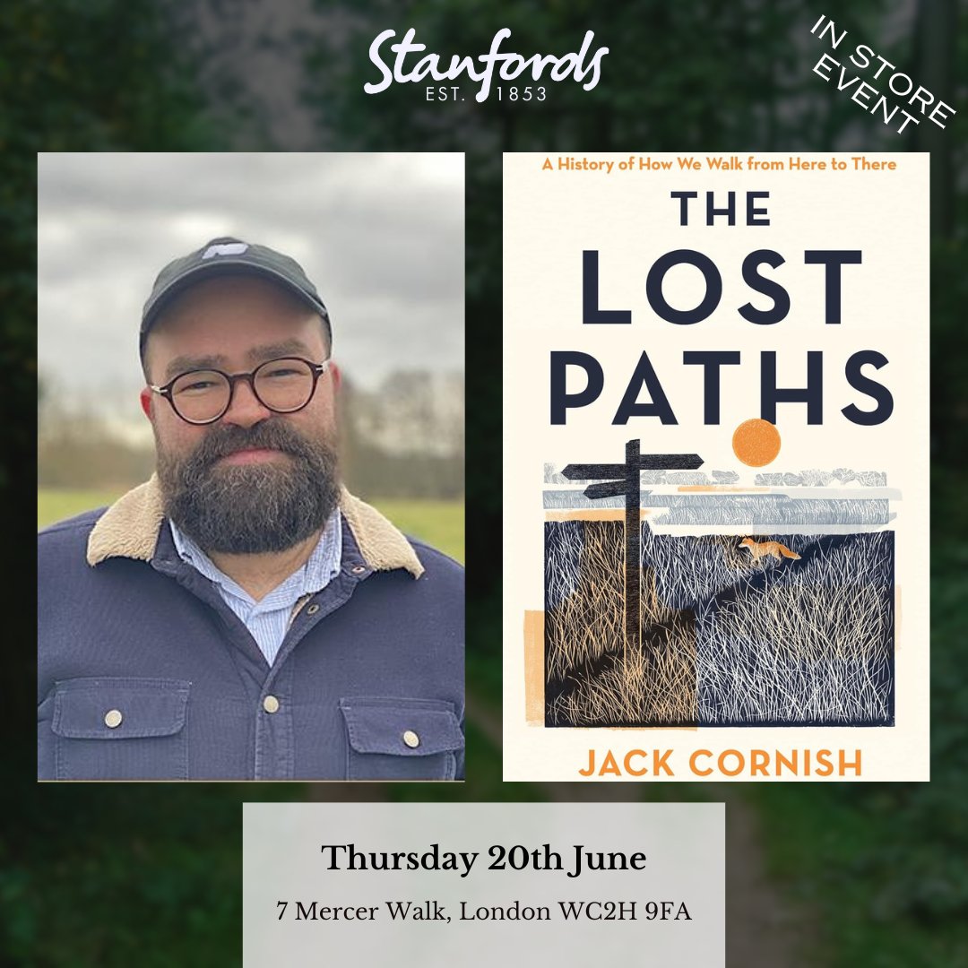 20th June 🗓 Join us with Jack Cornish @cornish_jack and his new book The Lost Paths: A History of How We Walk from Here to There as we journey across Britain's millennia-old network of pathways and revealing key moments throughout our history. eventbrite.co.uk/e/the-lost-pat…