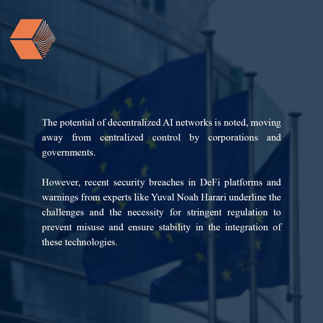 The #EU is integrating #blockchain and #AI, focusing on secure #data management and decentralized #finance, while stressing robust #regulations to address #security and #ethical challenges. Read more 🔗 t.ly/Lrf0L #Crypto #UnlockBlockchain #CryptoNews #Technology