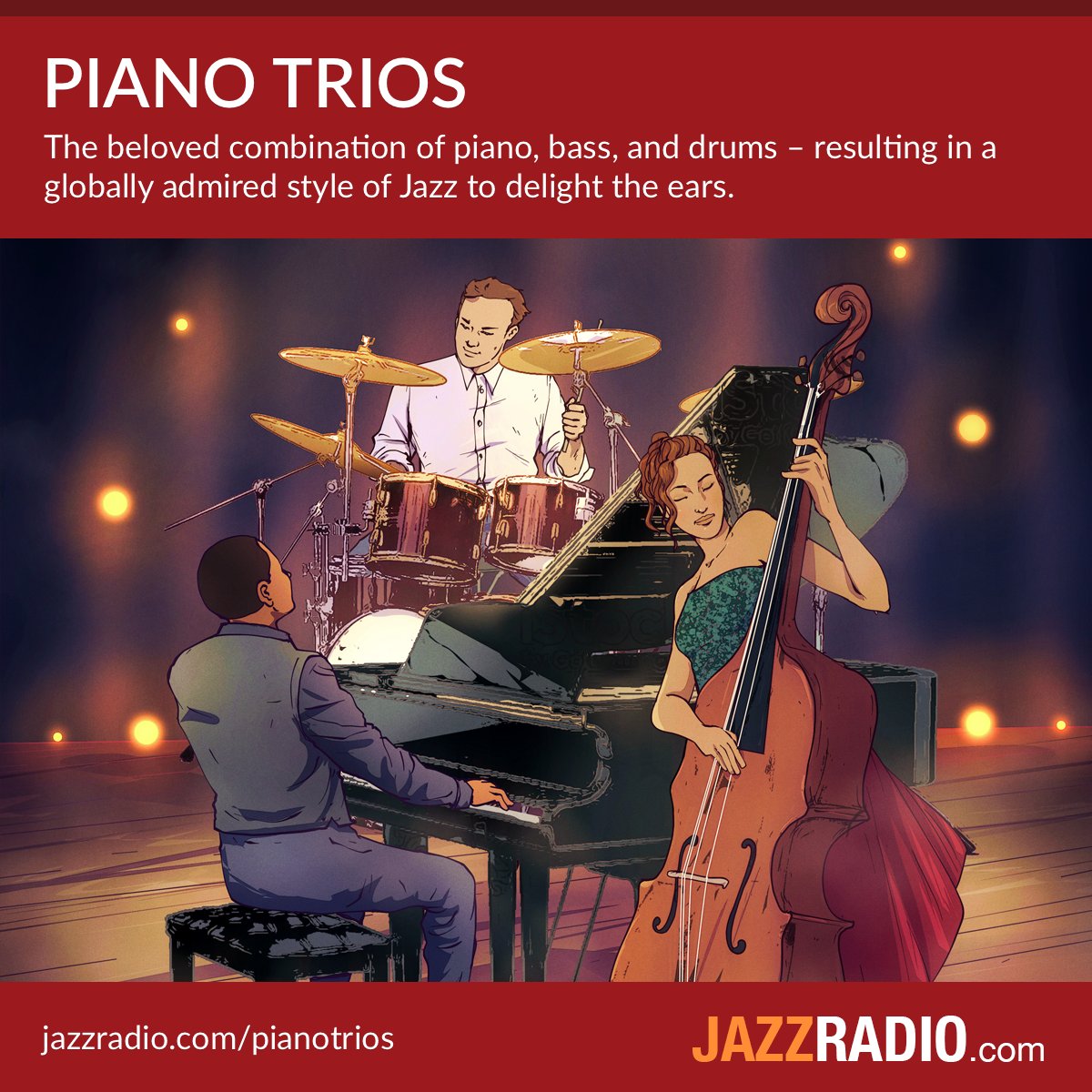 #PianoTrios – the beloved combination of #piano, #bass & #drums, resulting in a globally admired style of jazz to delight the ears. Featuring #BillEvans, #OscarPeterson, #AhmadJamal, #RedGarland & many more:
JAZZRADIO.com/pianotrios

•

#PianoJazzTrios #PianoJazz #JazzRadio #Jazz
