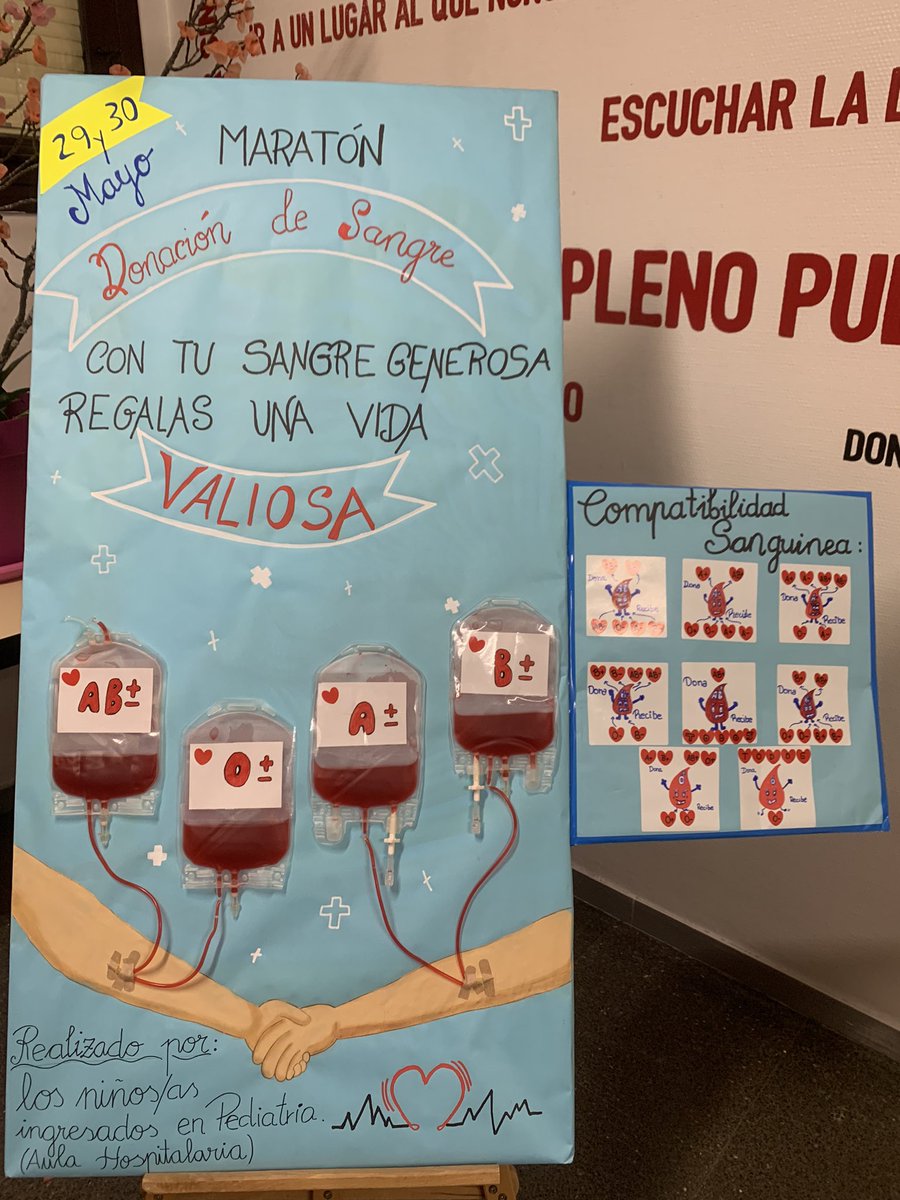 Los niños del Aula de Pediatría del #HUGetafe también han colaborado con nuestro #25maratondedonaciondesangre 💗GRACIAS a los peques, a los pap@s y a los profes 💗