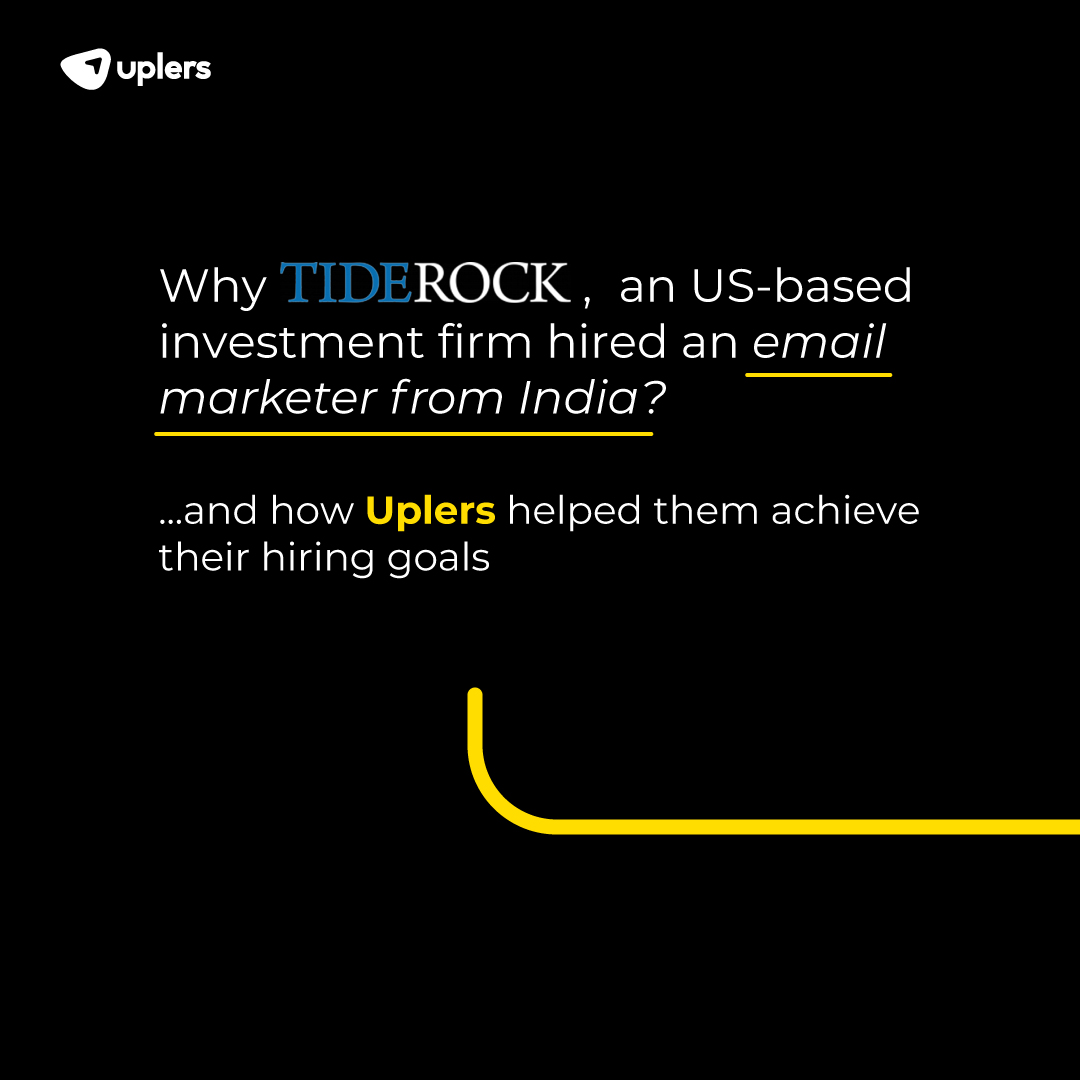 weareuplers's tweet image. TideRock hired an email marketer from Uplers in just 14 days, resulting in 61.6% higher average hiring time in US.

Candice Marshall, CMO of #TideRock says, “Uplers impressed me with their speed”

Swipe right to know how we did it?

#CaseStudies #ClientCaseStudy