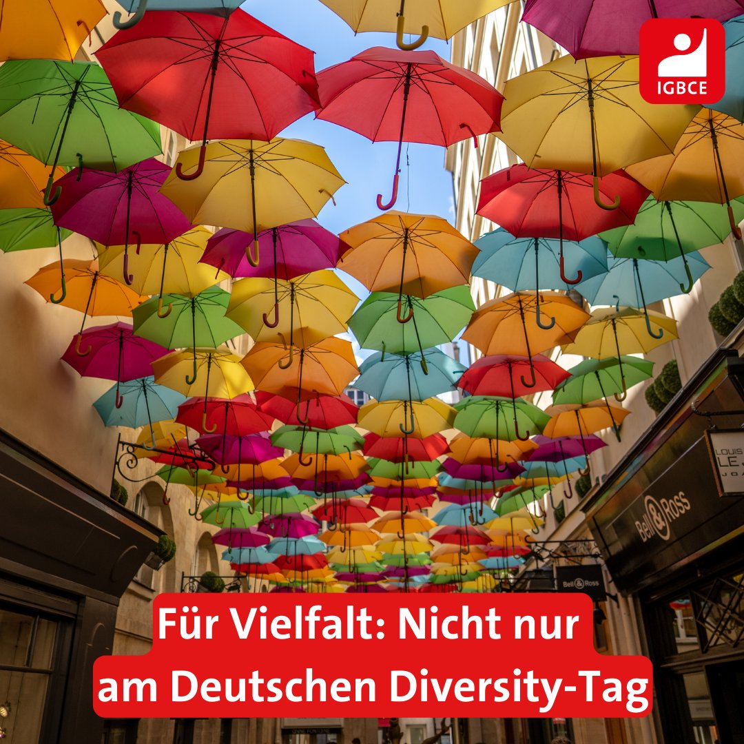 Vielfalt ist für unsere Demokratie unerlässlich! Besonders am Arbeitsplatz kommen Menschen täglich in all ihrer Vielfalt zusammen.

Lasst uns die #Vielfalt feiern, aber auch hinschauen und uns einmischen, wenn Menschen diskriminiert werden!

#DeutscherDiversityTag