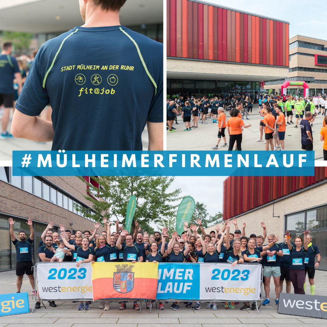 🏃‍♀️🏃‍♂️Heute Abend geht's los! Wie auch im vergangenen Jahr geht der Mülheimer Firmenlauf wieder an den Start! 🍀 
Wir drücken allen Läufer*innen, insbesondere unseren städtischen Kolleg*innen, fleißig die Daumen und wünschen viel Spaß beim Event! 🤩