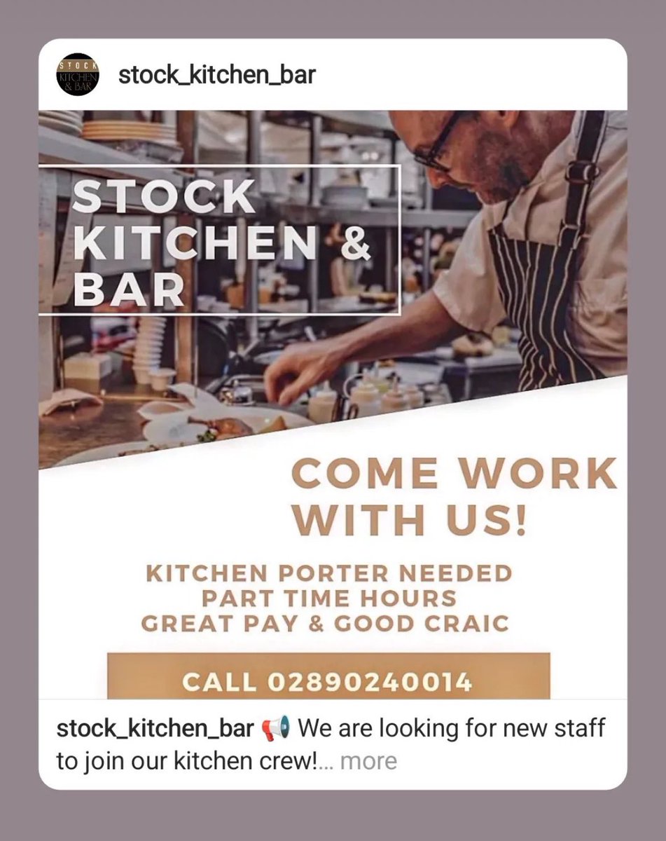 Danny Millar (@dannymillarchef) on Twitter photo Come join our team <a href="/stock_kitchen/">Stock Kitchen & Bar</a> great craic and pay DM me if interested please RT 🙏🙏 Come join our team <a href="/stock_kitchen/">Stock Kitchen & Bar</a> great craic and pay DM me if interested please RT 🙏🙏