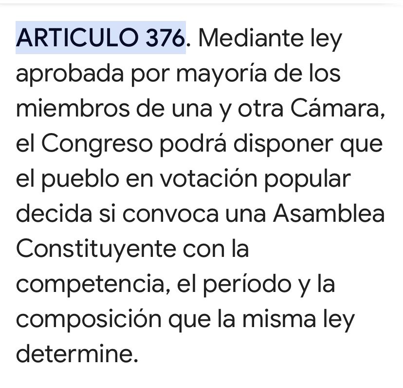 Que @petrogustavo no insista más en su CAÑAZO constituyente, calculado para engañar a los colombianos y a las bases petristas. Porque el Artículo 376 de la Constitución Política de Colombia determina que es mediante una ley aprobada en el Congreso la ÚNICA manera de convocar a