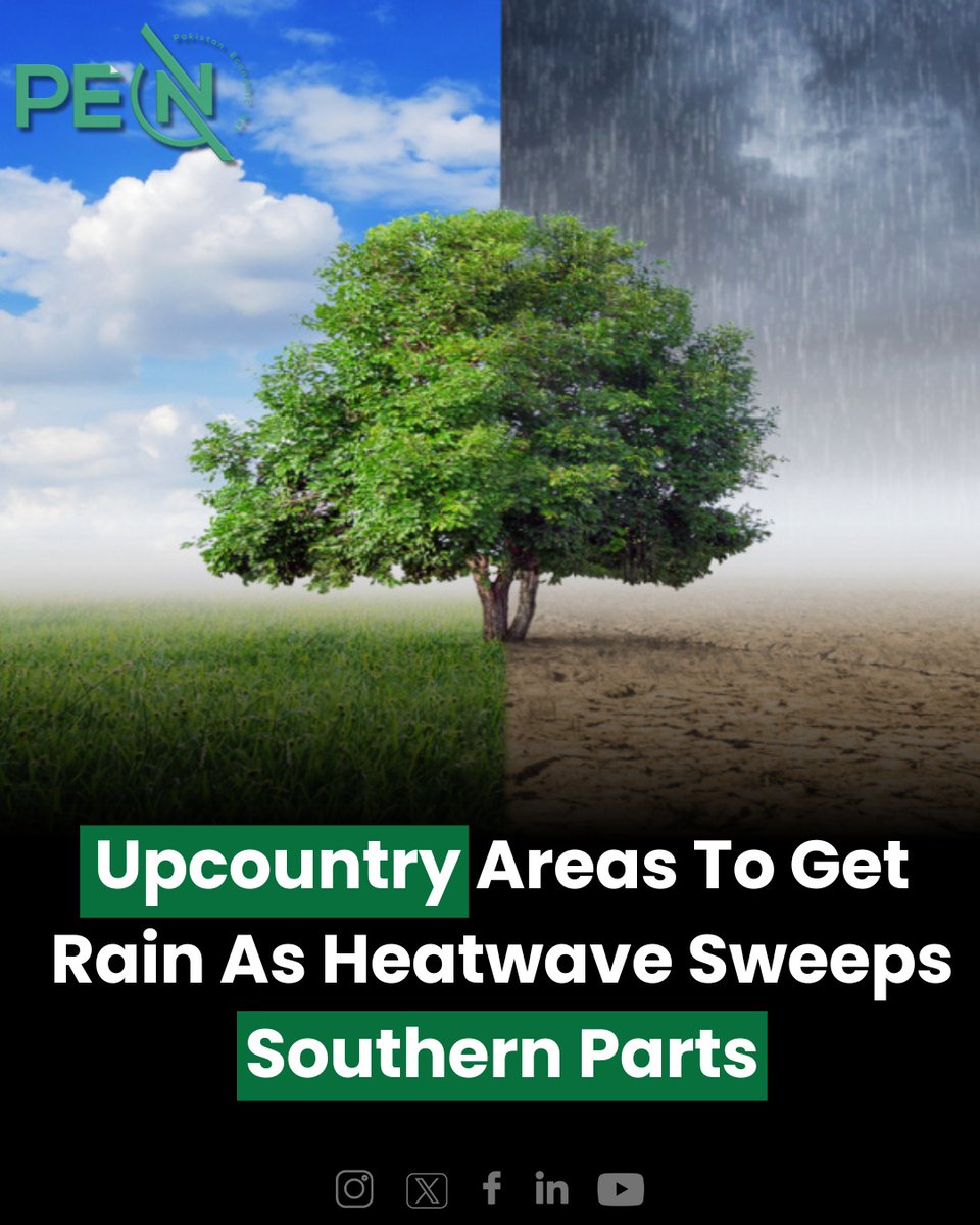 Upcountry areas to get #rain as #heatwave sweeps #southern parts pakeconet.com.pk/story/118211/u… #Weather #WeatherForecast