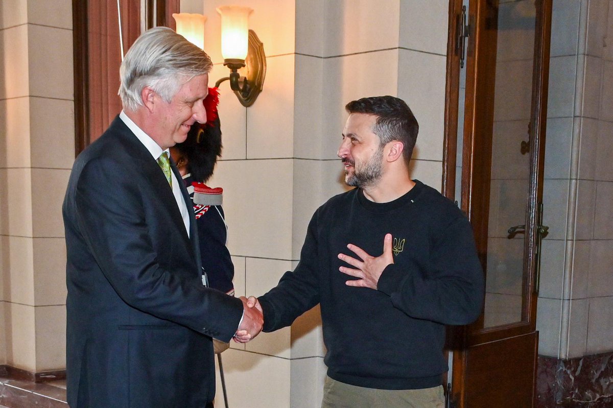 🇧🇪🇺🇦 Zijn Excellentie Volodymyr Zelensky, President van Oekraïne, werd in audiëntie ontvangen in het Koninklijk Paleis.