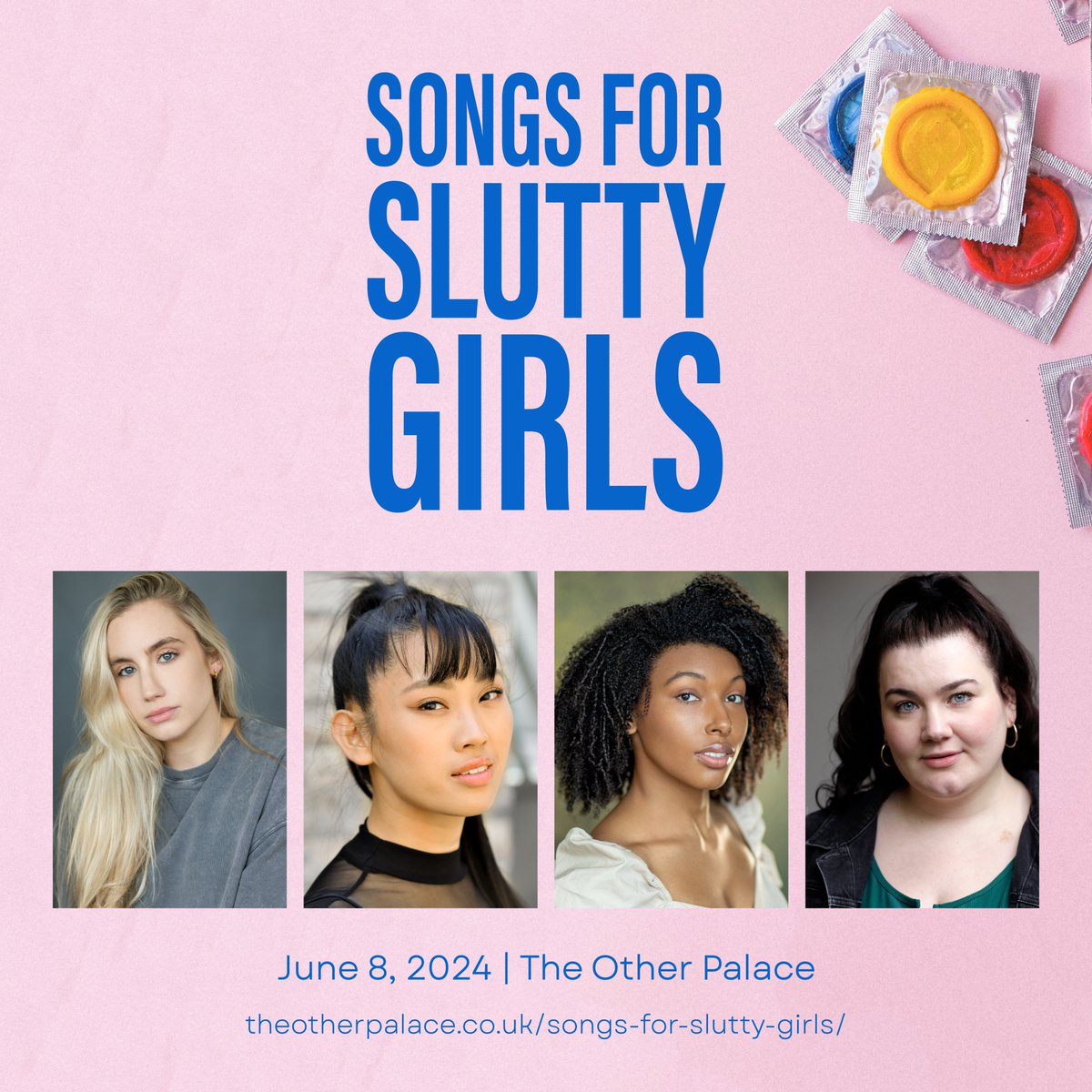 📣 CAST ANNOUNCEMENT
The wonderful cast of the new musical, 🫦 Songs For Slutty Girls, is calling all fun girls on 8 June: theotherpalace.co.uk/songs-for-slut….
The cast includes 🌟 Dominique Roberts as Head, <a href="/OoiEmily/">Emily Ooi</a>  as Heart, <a href="/xenoacampbell/">Xenoa Campbell-Ledgister</a>  as Gut, and <a href="/char_jaconelli/">Charlotte Jaconelli</a> as Hips.