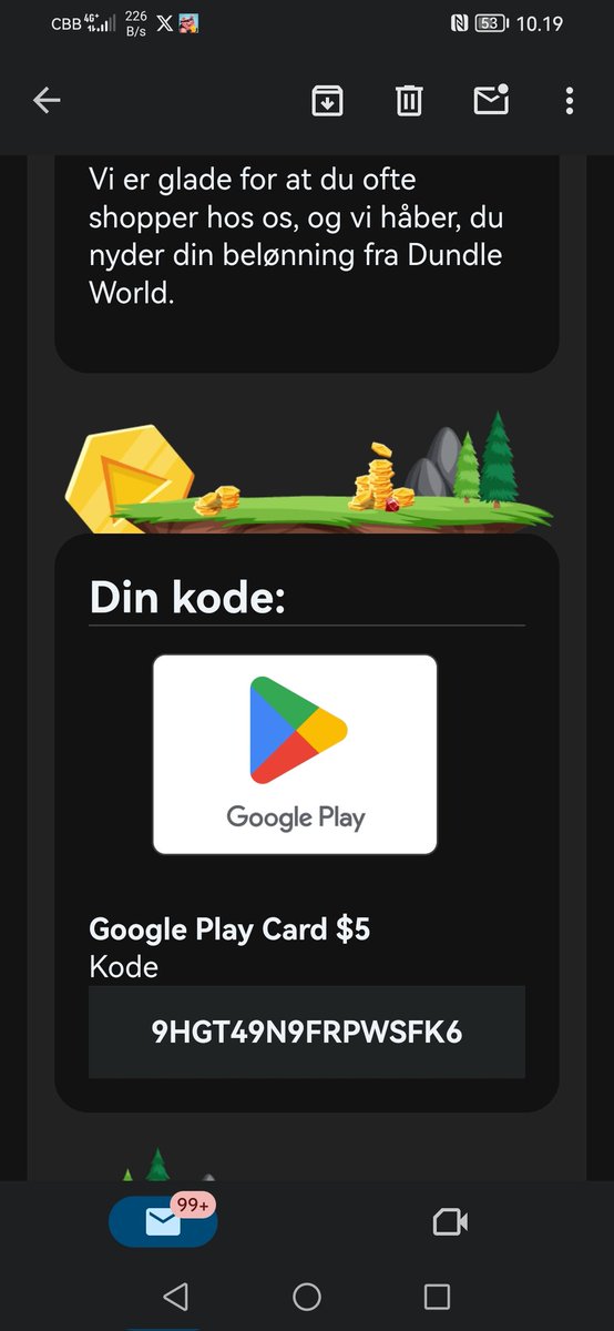 Givaway givaway givaway

I have a google play card 5 dollar
For whoever uses the code first
IT is only usable in (USA) not for Europe